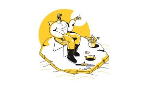 Illustration d'un homme qui qui fait de la pêche